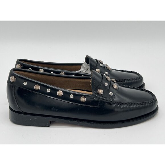 G.H. Bass Weejuns Womens Size 6M Black Studded Loafers Leather - Picture 5 of 12